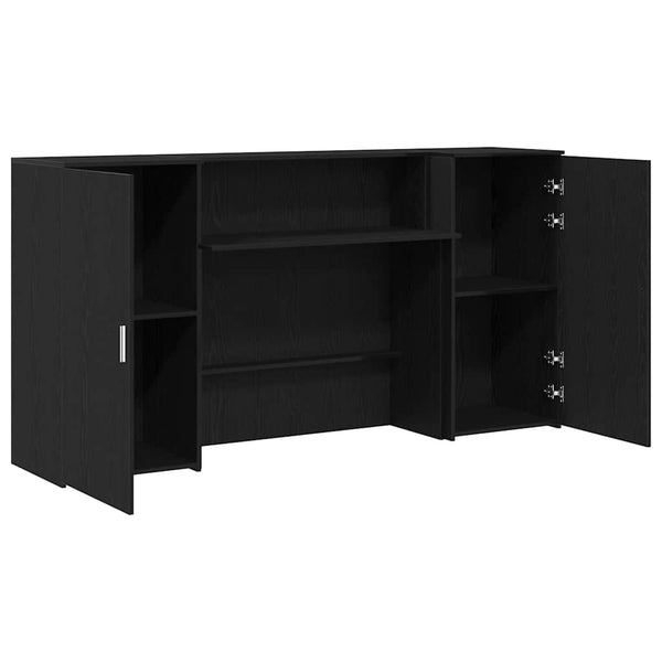 vidaXL Reception Desk Black Oak Look 200x50x103.5 cm Engineered Wood