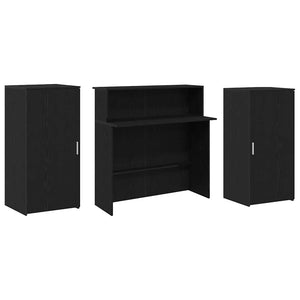 vidaXL Reception Desk Black Oak Look 200x50x103.5 cm Engineered Wood