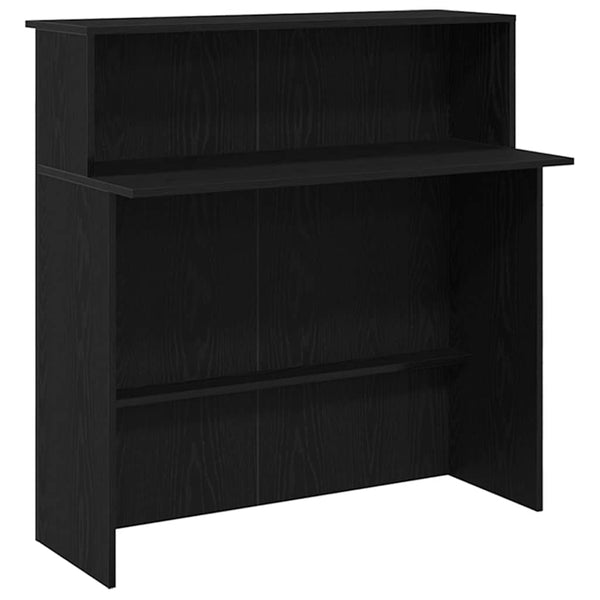vidaXL Reception Desk Black Oak Look 200x50x103.5 cm Engineered Wood