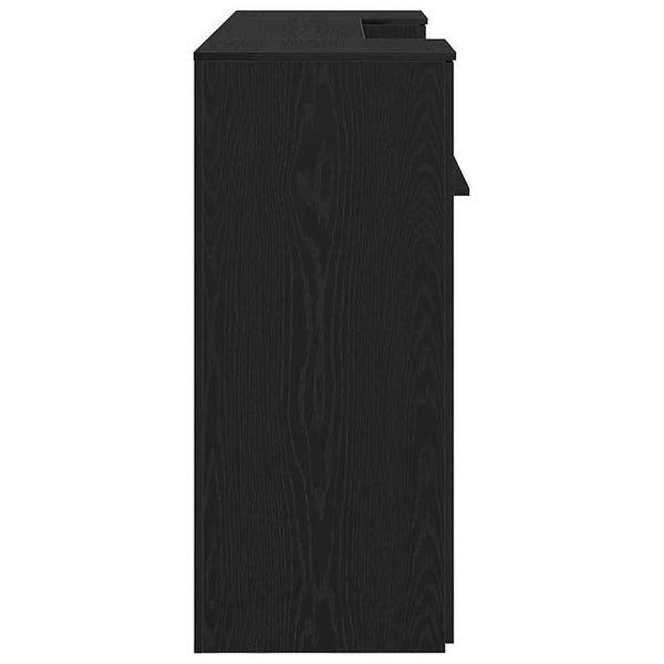 vidaXL Reception Desk Black Oak Look 200x50x103.5 cm Engineered Wood