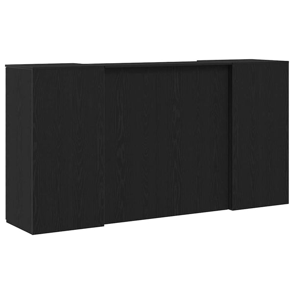 vidaXL Reception Desk Black Oak Look 200x50x103.5 cm Engineered Wood