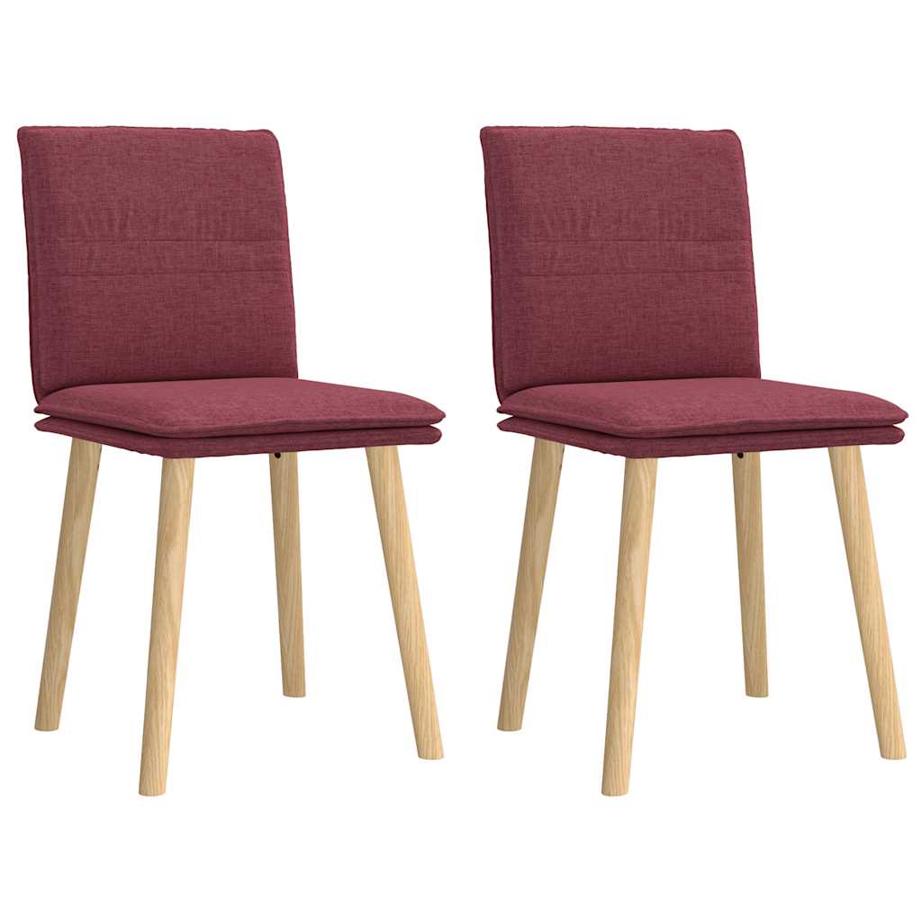 vidaXL Dining Chairs 2 pcs Wine Red Fabric
