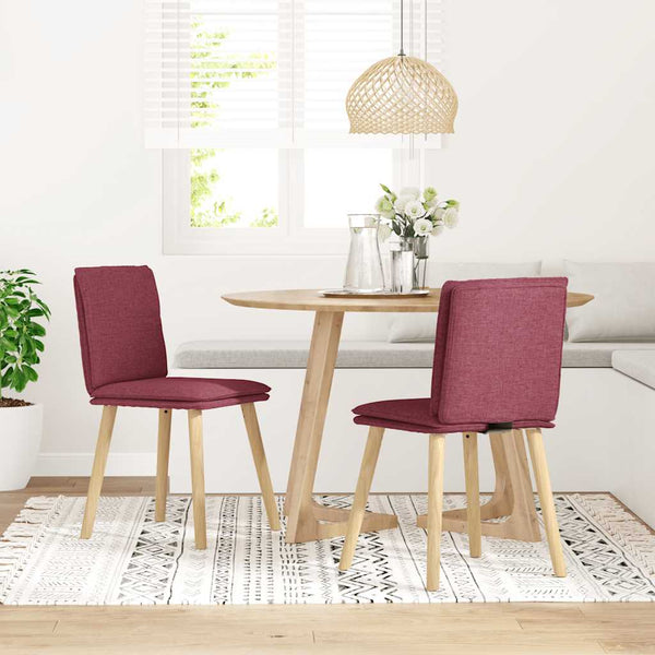 vidaXL Dining Chairs 2 pcs Wine Red Fabric