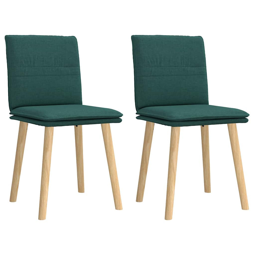 vidaXL Dining Chairs 2 pcs Dark Green Fabric