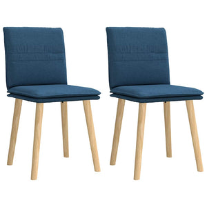 vidaXL Dining Chairs 2 pcs Blue Fabric