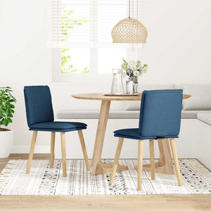vidaXL Dining Chairs 2 pcs Blue Fabric