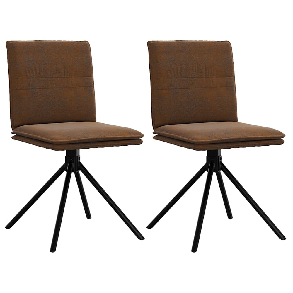 vidaXL Dining Chair Brown Faux Suede