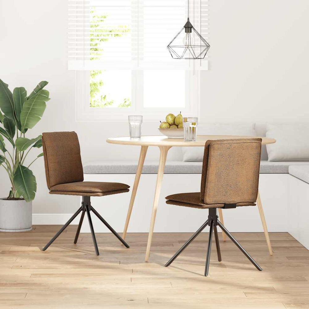 vidaXL Dining Chair Brown Faux Suede