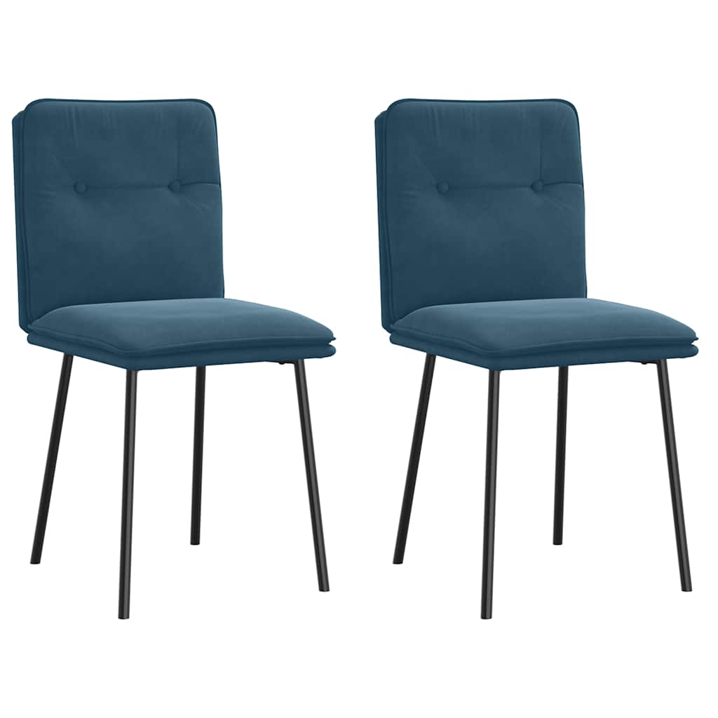 vidaXL Dining Chairs 2 pcs Blue Velvet