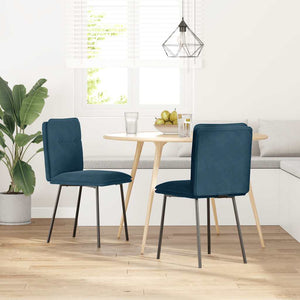 vidaXL Dining Chairs 2 pcs Blue Velvet