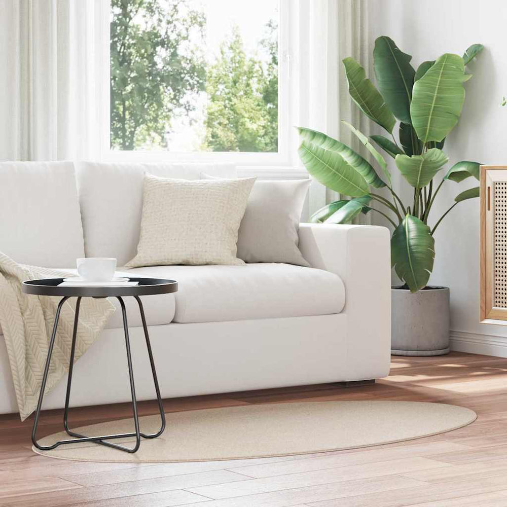 vidaXL Oval Area Rugs HUARTE Beige 80 x 150 cm 100% Polyester
