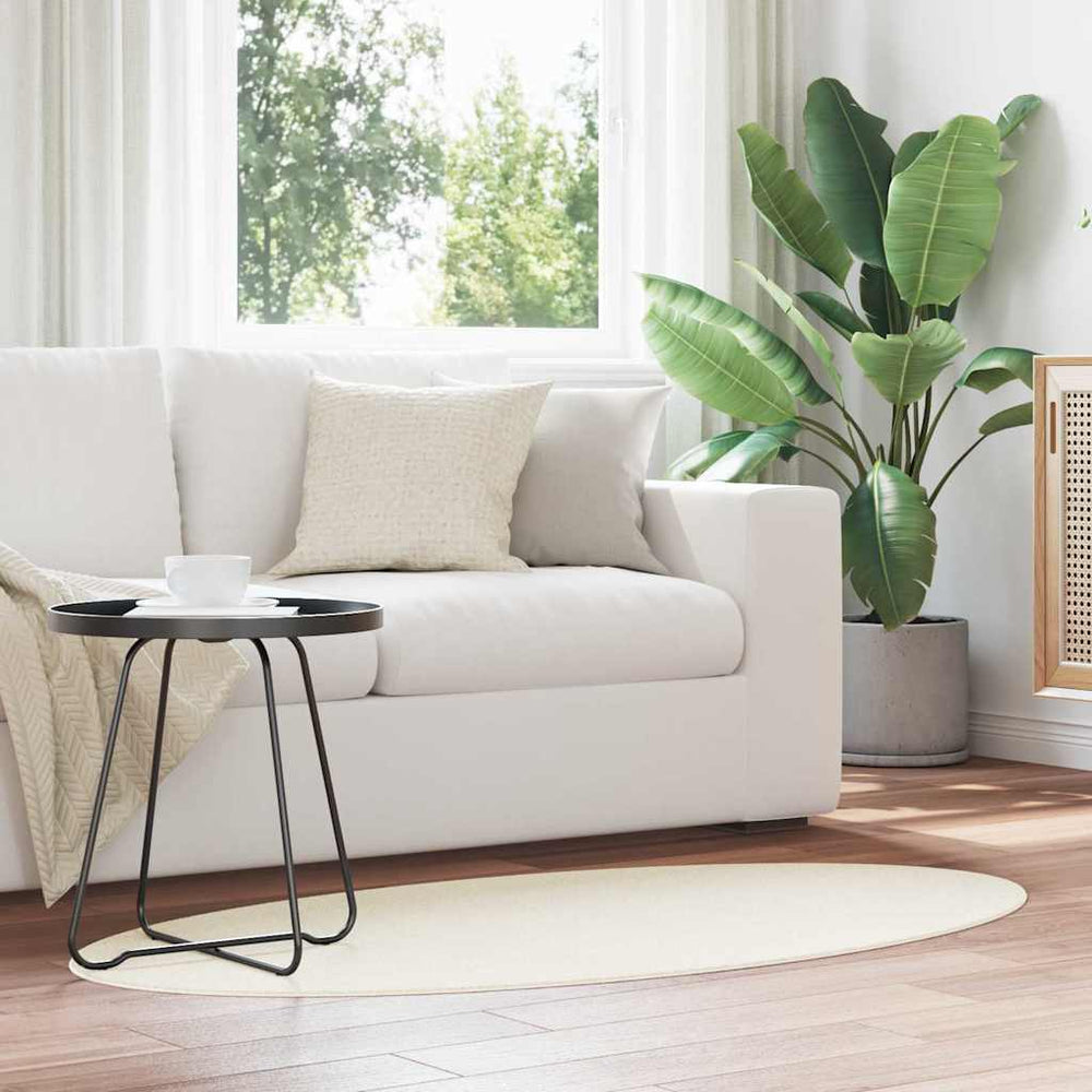vidaXL Oval Area Rugs HUARTE Cream 80 x 150 cm 100% Polyester