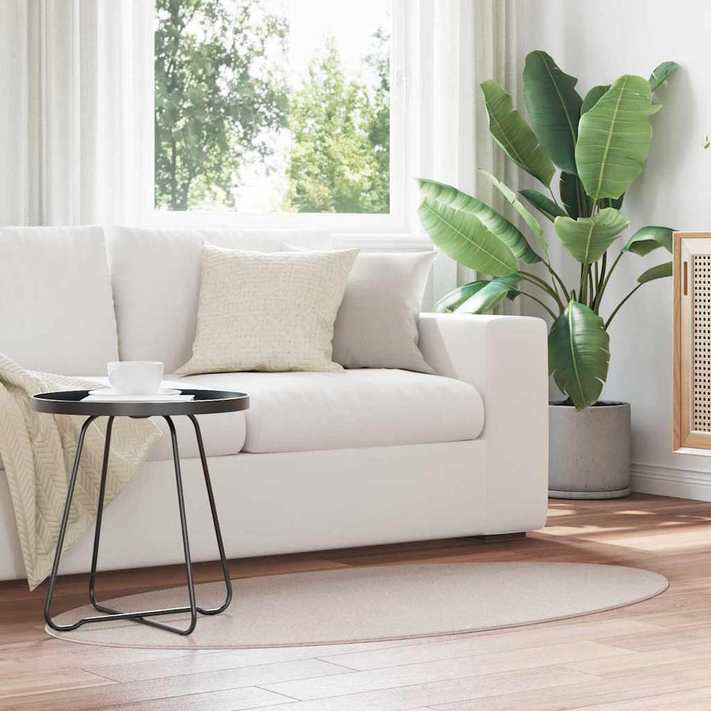vidaXL Oval Area Rugs HUARTE Sand 80 x 150 cm 100% Polyester