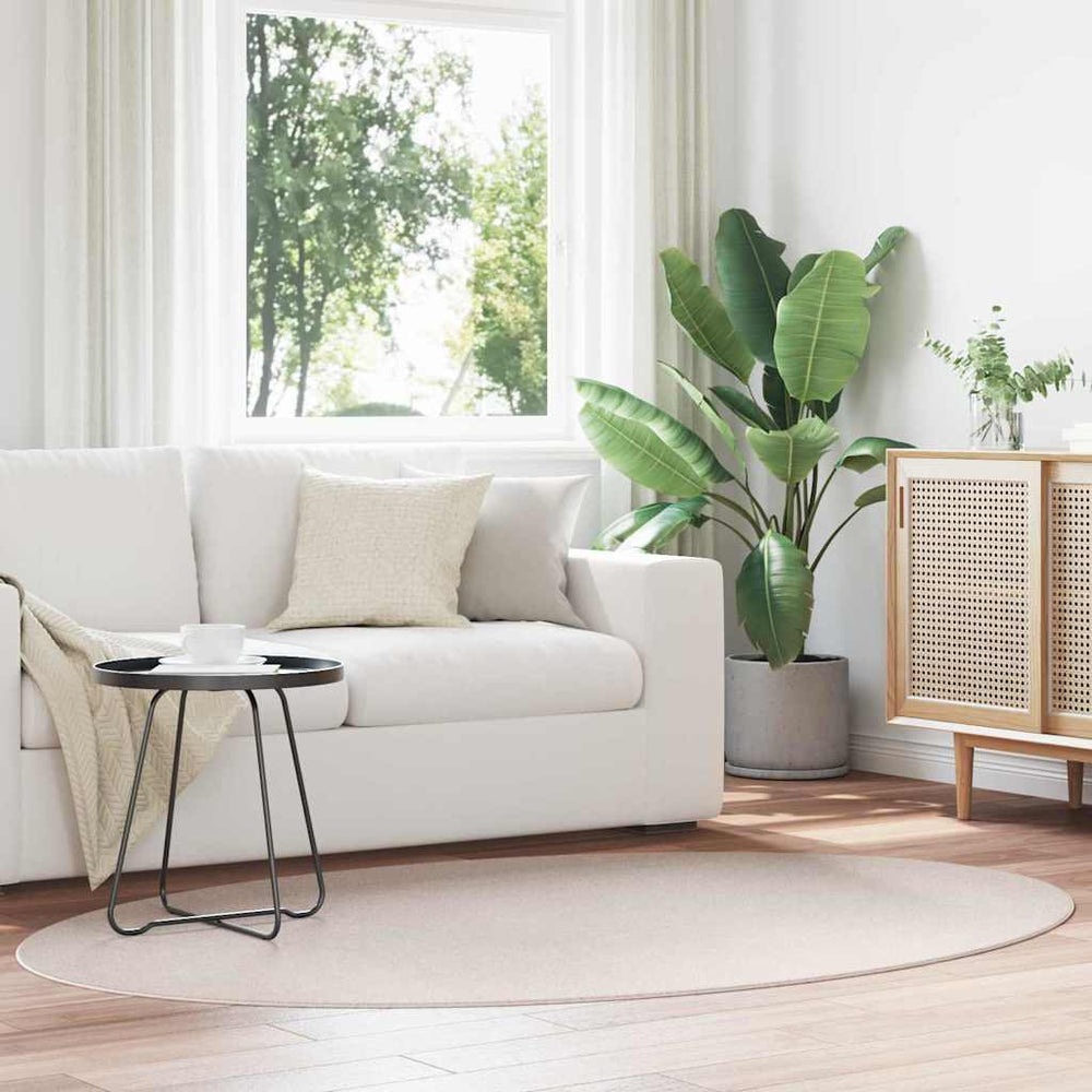 vidaXL Oval Area Rug HUARTE Sand 120 x 170 cm 100% Polyester