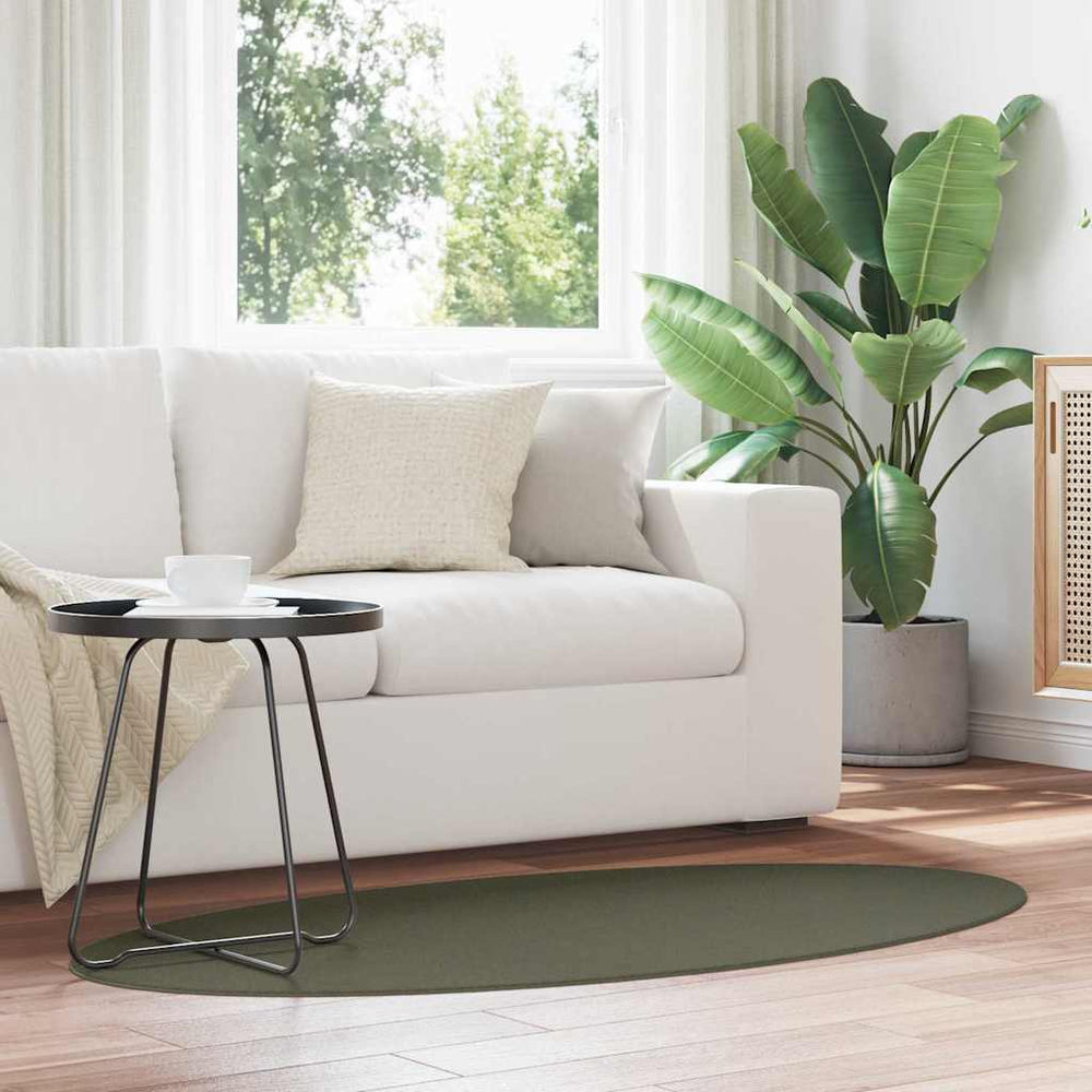 vidaXL Oval Rugs HUARTE Forest Green 80 x 150 cm