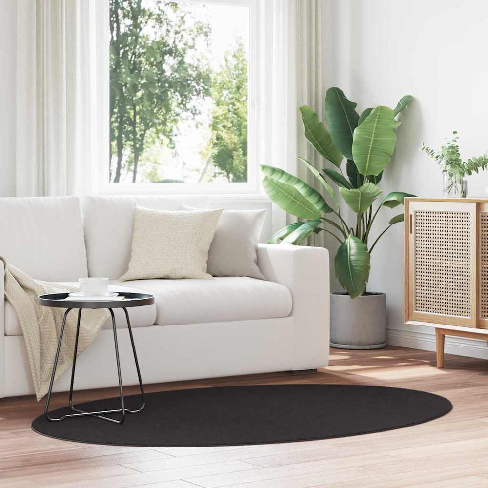 vidaXL Oval Area Rugs HUARTE Black 100 x 200 cm