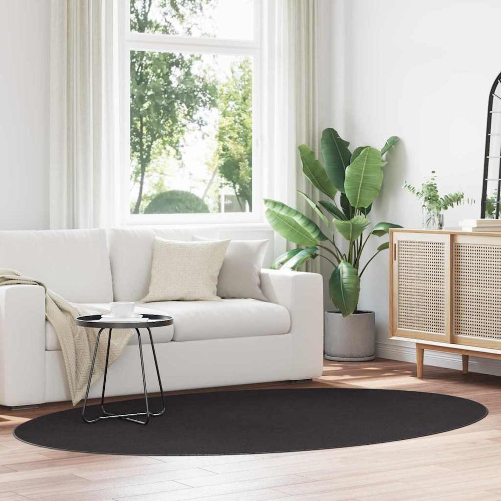 vidaXL Oval Area Rugs HUARTE Black 160 x 230 cm
