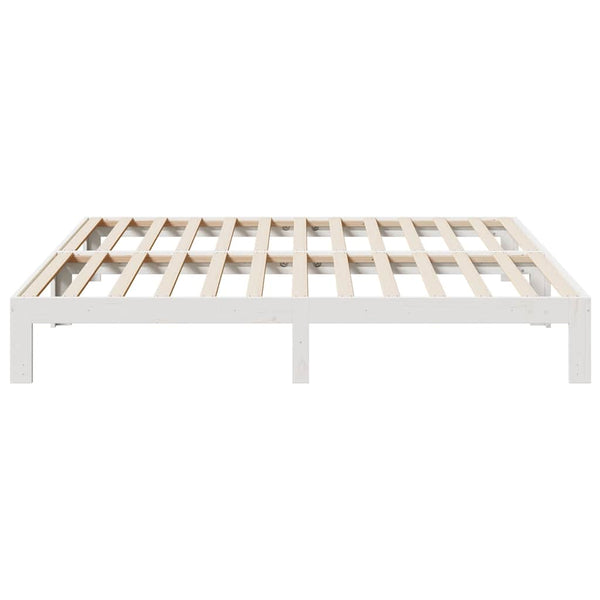 vidaXL Solid Wood Bed Frame White 180x200 cm Pine Wood (without mattress)
