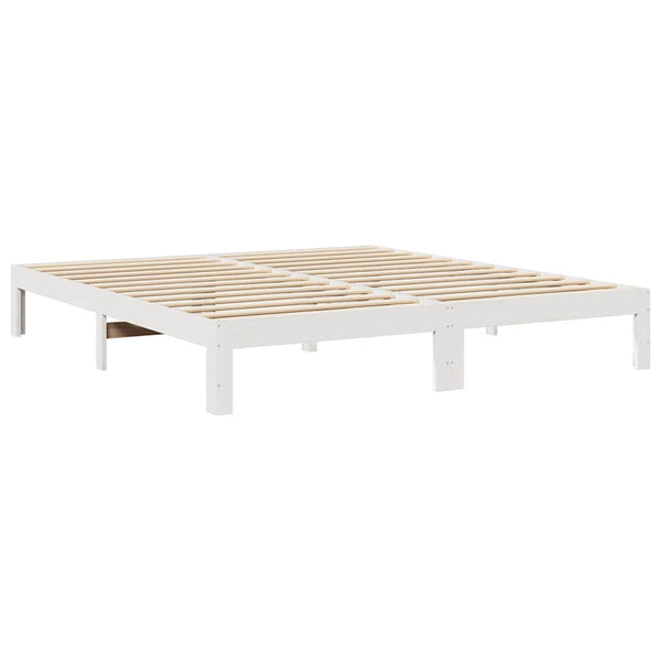 vidaXL Solid Wood Bed Frame White 180x200 cm Pine Wood (without mattress)
