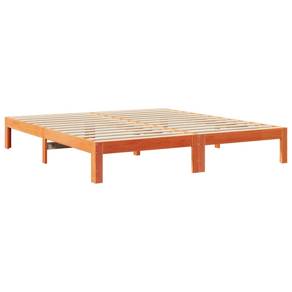 vidaXL Solid Wood Bed Frame without Mattress Waxed Brown 180x200 Pine Wood