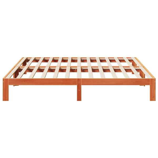 vidaXL Solid Wood Bed Frame without Mattress Waxed Brown 180x200 Pine Wood