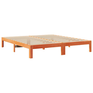 vidaXL Solid Wood Bed Frame without Mattress Waxed Brown 180x200 Pine Wood