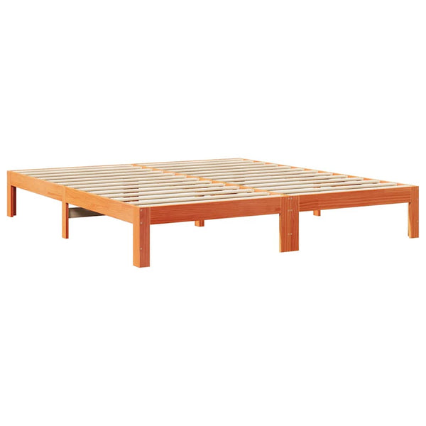 vidaXL Solid Wood Bed Frame without Mattress Waxed Brown 180x200 Pine Wood