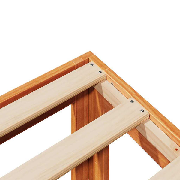 vidaXL Solid Wood Bed Frame without Mattress Waxed Brown 180x200 Pine Wood