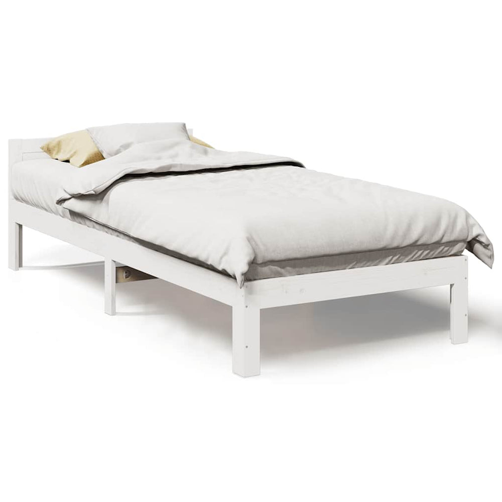 vidaXL Solid Pine Bed Frame without Mattress White 80x200 cm