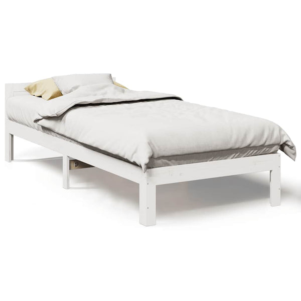 vidaXL Solid Pine Bed Frame without Mattress White 80x200 cm
