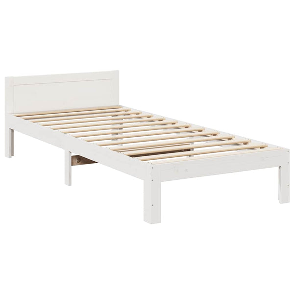 vidaXL Solid Pine Bed Frame without Mattress White 80x200 cm