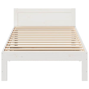 vidaXL Solid Pine Bed Frame without Mattress White 80x200 cm