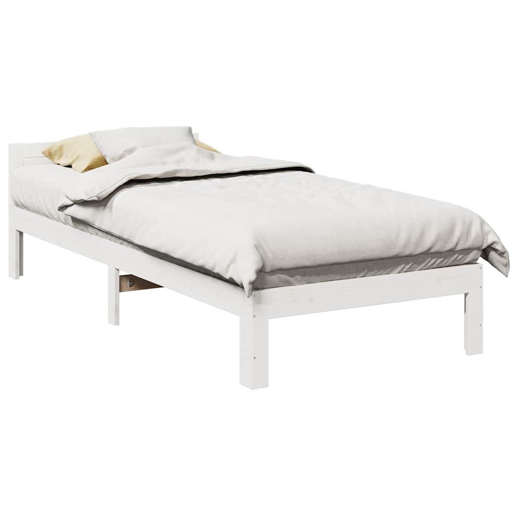 vidaXL Solid Pine Bed Frame without Mattress White 80x200 cm