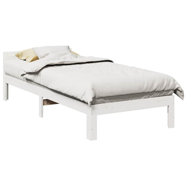 vidaXL Solid Pine Bed Frame without Mattress White 80x200 cm
