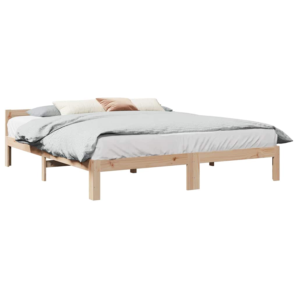 vidaXL Solid Wood Bed Frame without Mattress 160x200 cm Pine Wood