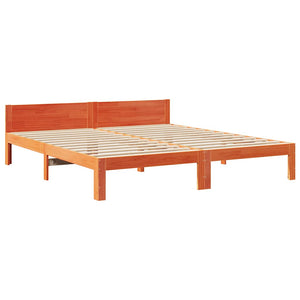 vidaXL Solid Wood Bed Frame without Mattress Waxed Brown 160x200 Pine Wood