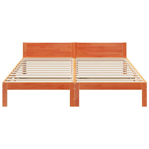 vidaXL Solid Wood Bed Frame without Mattress Waxed Brown 160x200 Pine Wood