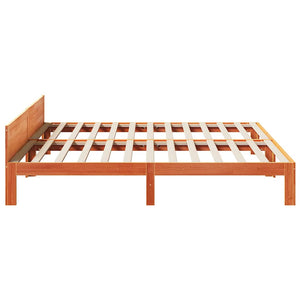 vidaXL Solid Wood Bed Frame without Mattress Waxed Brown 160x200 Pine Wood