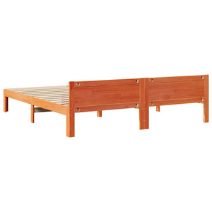 vidaXL Solid Wood Bed Frame without Mattress Waxed Brown 160x200 Pine Wood