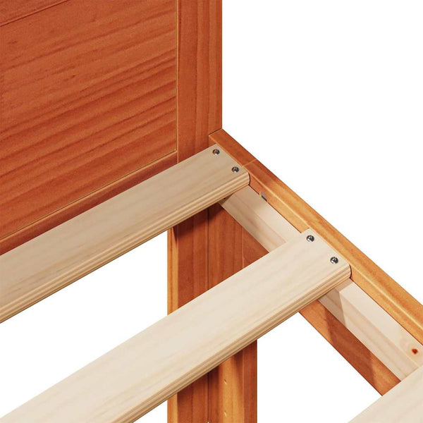 vidaXL Solid Wood Bed Frame without Mattress Waxed Brown 160x200 Pine Wood