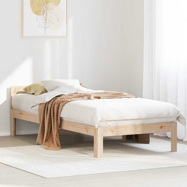 vidaXL Solid Pine Bed Frame without Mattress 90x200cm