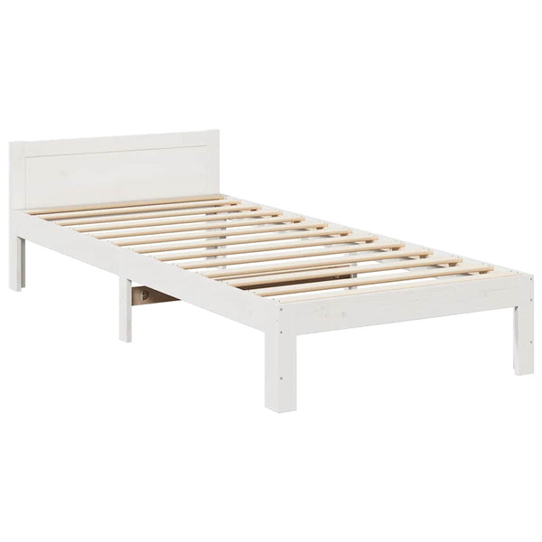 vidaXL Solid Wood Bed Frame without Mattress White 90x200 cm Pine Wood