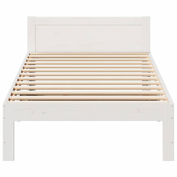 vidaXL Solid Wood Bed Frame without Mattress White 90x200 cm Pine Wood