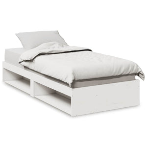 vidaXL Day Bed Frame White 90x200 cm Solid Pine Wood (Mattress Not Included)