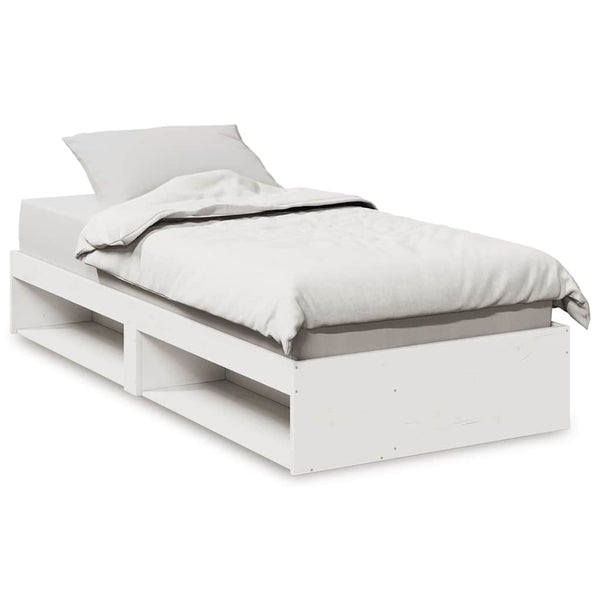 vidaXL Day Bed Frame White 90x200 cm Solid Pine Wood (Mattress Not Included)