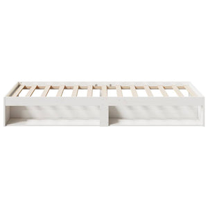 vidaXL Day Bed Frame White 90x200 cm Solid Pine Wood (Mattress Not Included)