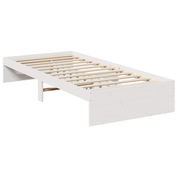 vidaXL Day Bed Frame White 90x200 cm Solid Pine Wood (Mattress Not Included)