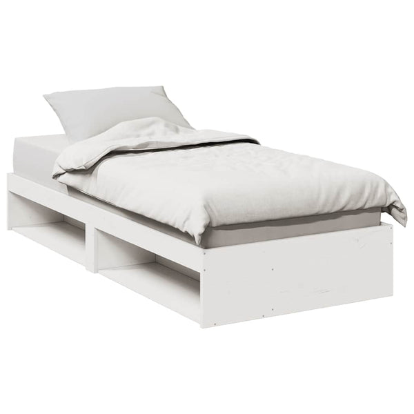 vidaXL Day Bed Frame White 90x200 cm Solid Pine Wood (Mattress Not Included)