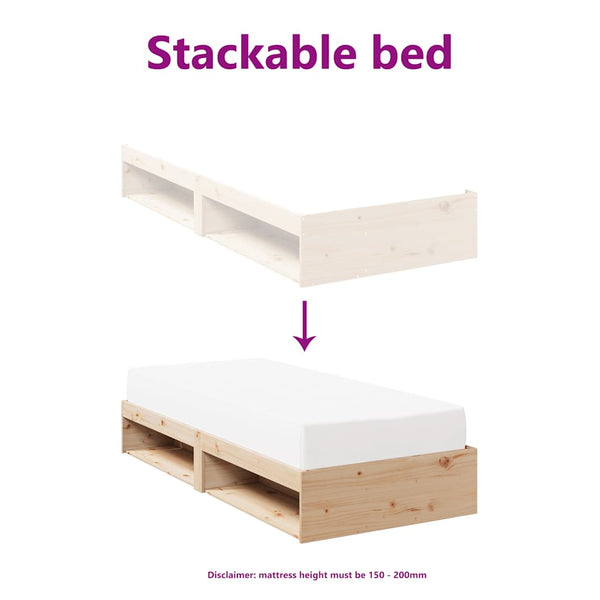 vidaXL Day Bed without Mattress 80x200 cm Solid Pine Wood