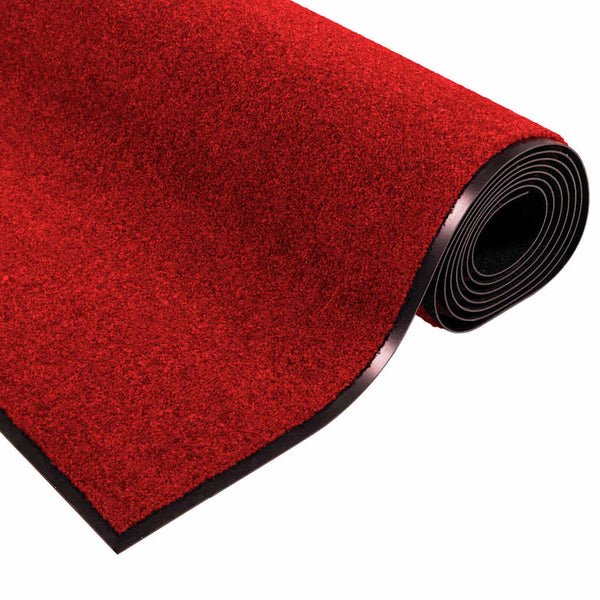 vidaXL Doormat Red and Black 120 x 300 cm Polyamide and PVC